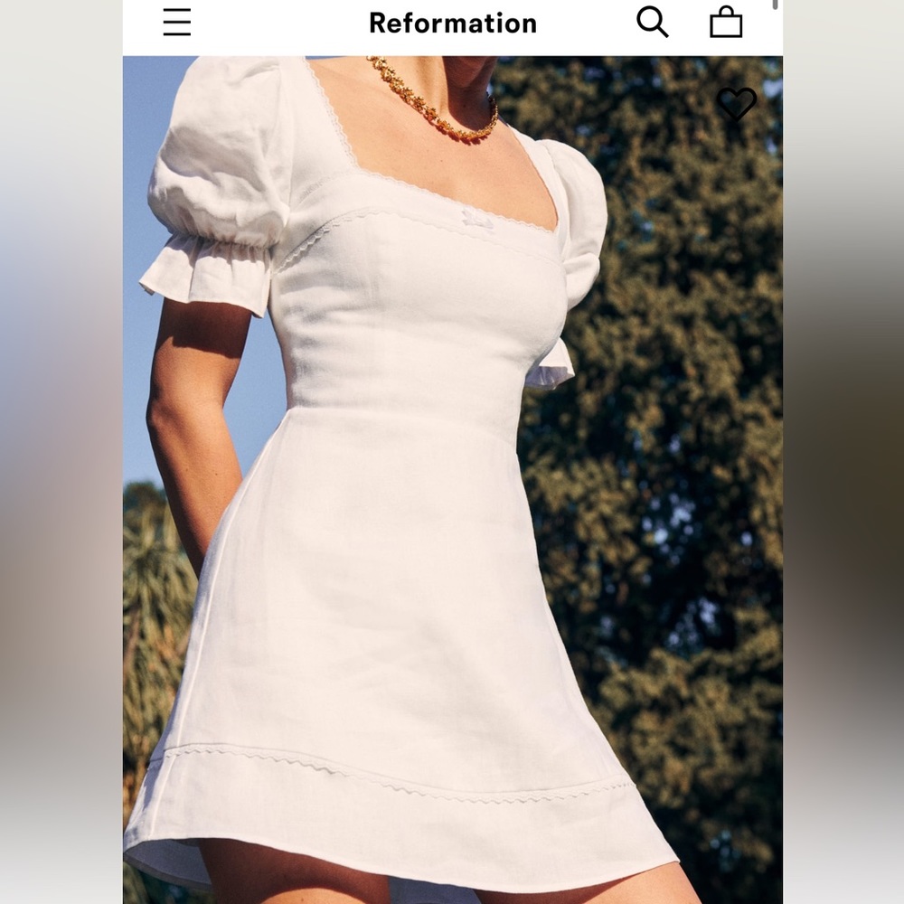 Reformation- Evianna Linen Dress White size 2